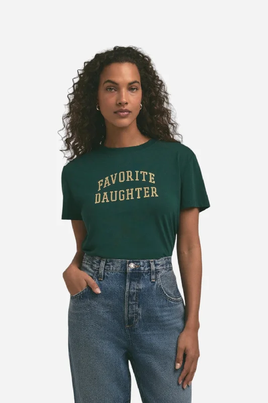 Favorite Daughter The Cropped Collegiate Tee in Juniper