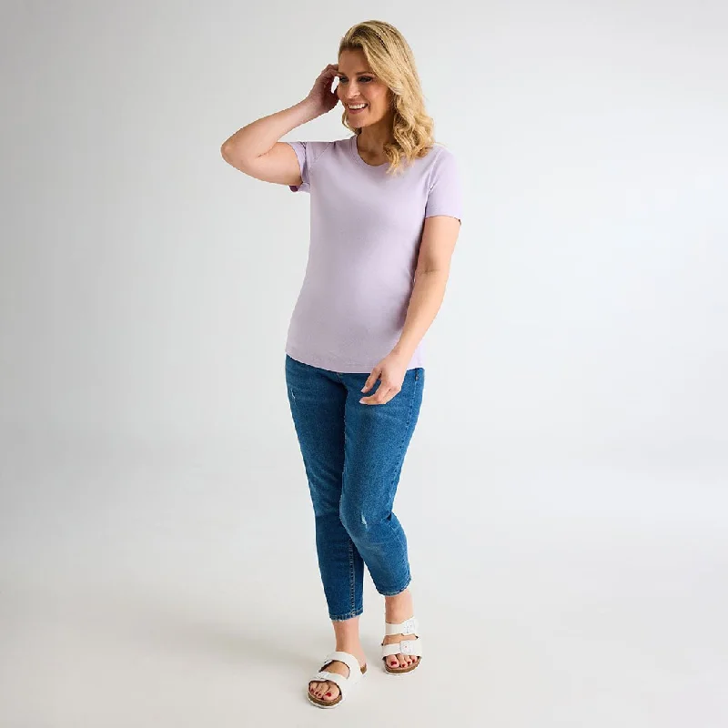 Ladies Pastel Lilac Crew Neck T-Shirt