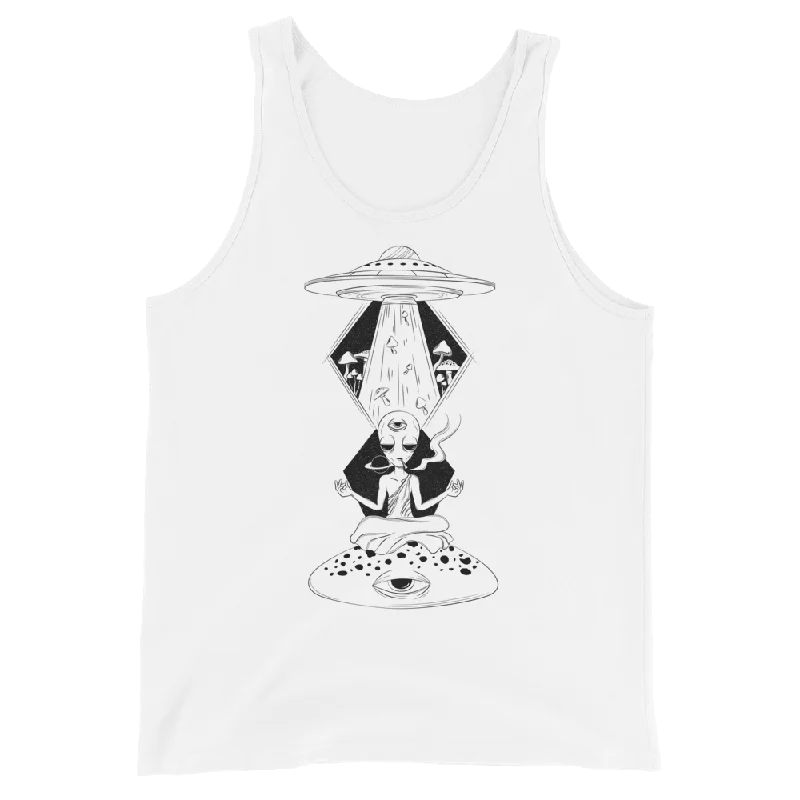 Alien Meditating Graphic Tank Top