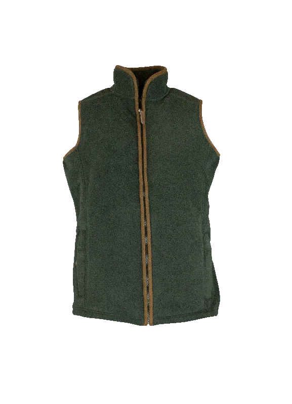 LF201 - Ladie's Fleece Gilet - GREEN Elegant Slim Fit Vest