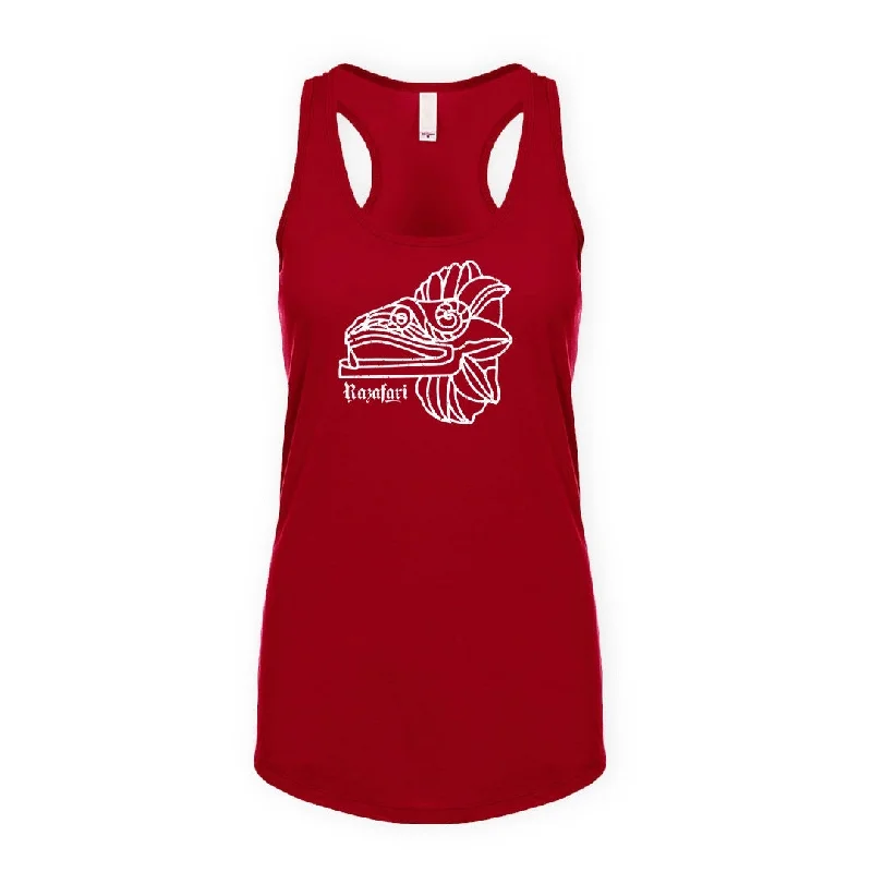 Feathered Serpent Ladies Tank Top - Red