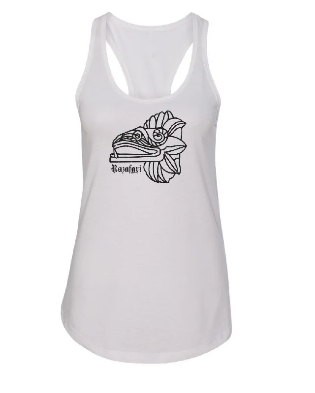 Feathered Serpent Ladies Tank - White