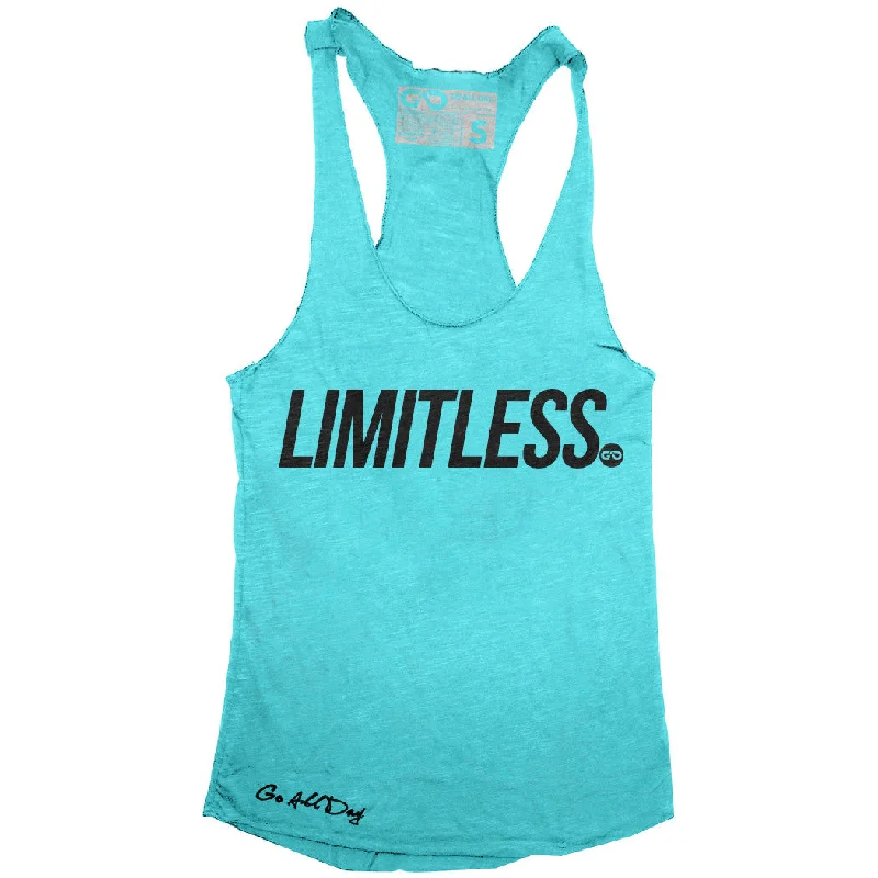 GO ALL DAY "LIMITLESS" TriBlend Racerback Tank (Teal)