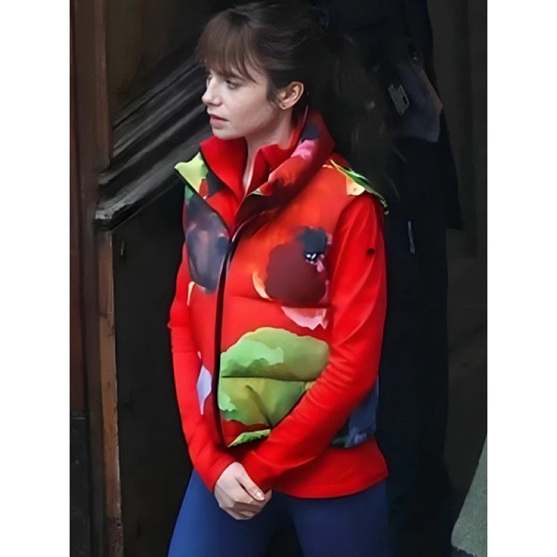 Red Emily In Paris Lily Collins Vest