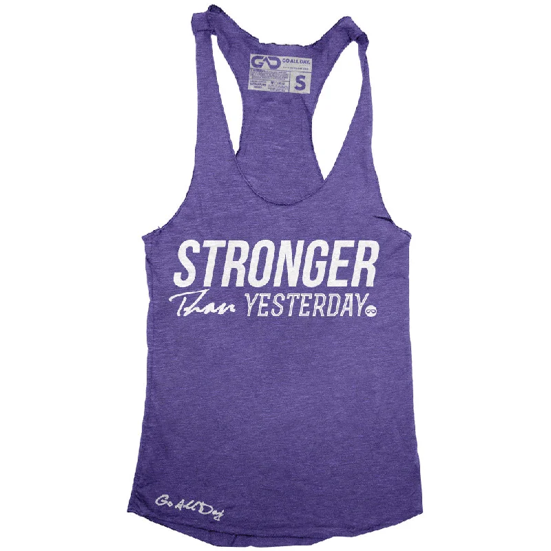 "STRONGER Than Yesterday" Signature Series Racerback Tank (Purple)