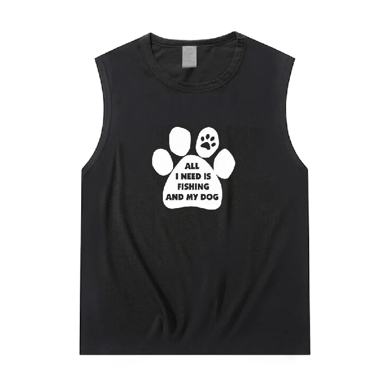 Women ALL I NEED IS FISHING AND MY DOG Tank Top