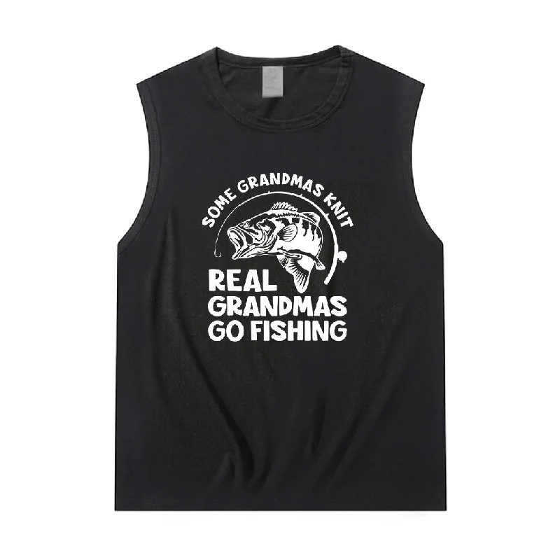 Women REAL GRANDMAS GO FISHING Tank Top