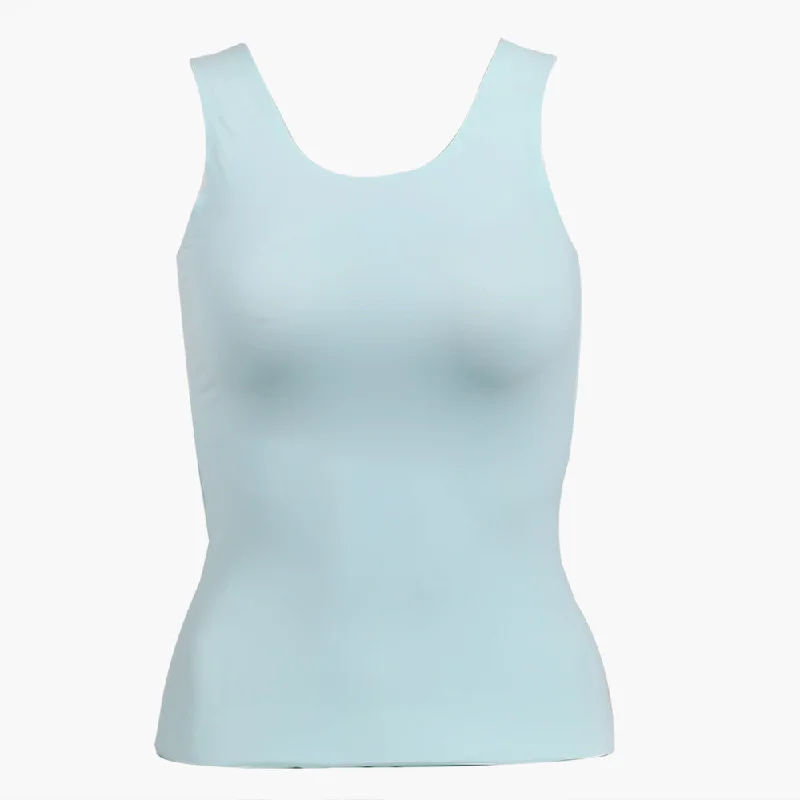 Women's Camisole - Cyan Sleeveless Winter Coat