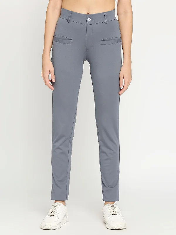 Women's Golf Pants with Welt Pockets - Grey