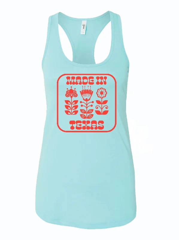 Women's Made in Texas Flower Racer Tank