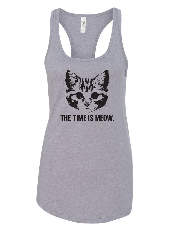 Women's The Time Is Meow Racer Tank