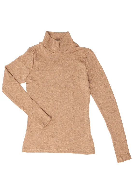 250 Women's Merino Long Sleeve Turtleneck - Cane Sugar