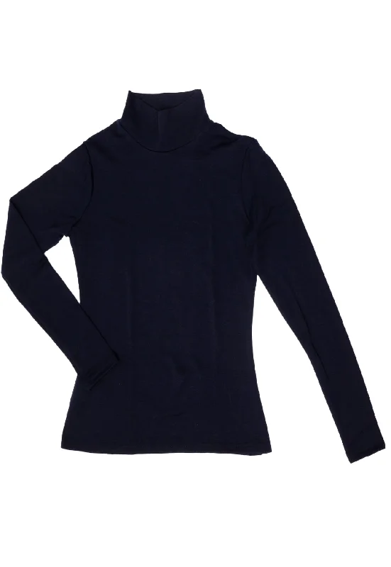 250 Women's Merino Long Sleeve Turtleneck - Dark Blue