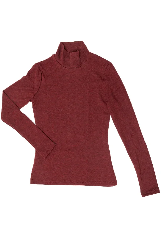 250 Women's Merino Long Sleeve Turtleneck - Ruby