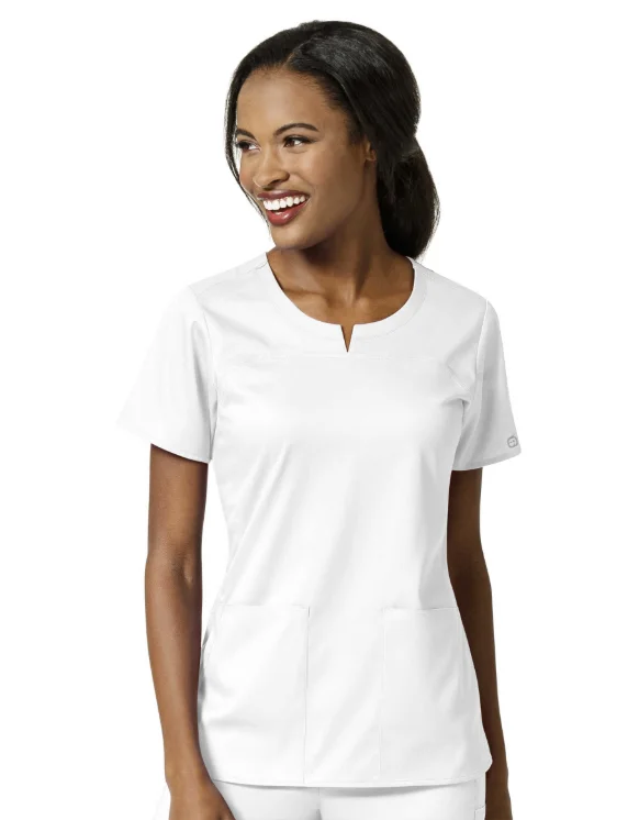 6419A - Women's 4 Pocket Notch Neck Top