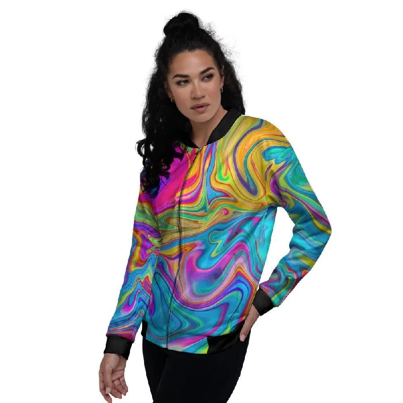 Abstract Mixing Ink Women's Bomber Jacket