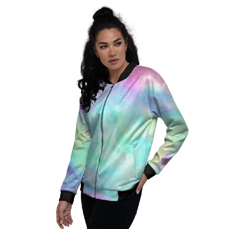 Abstract Psychedelic Holographic Women's Bomber Jacket