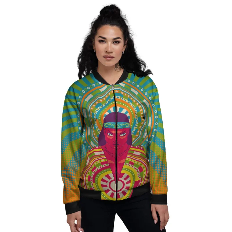 Abstract Psychedelic Women Print Women's Bomber Jacket