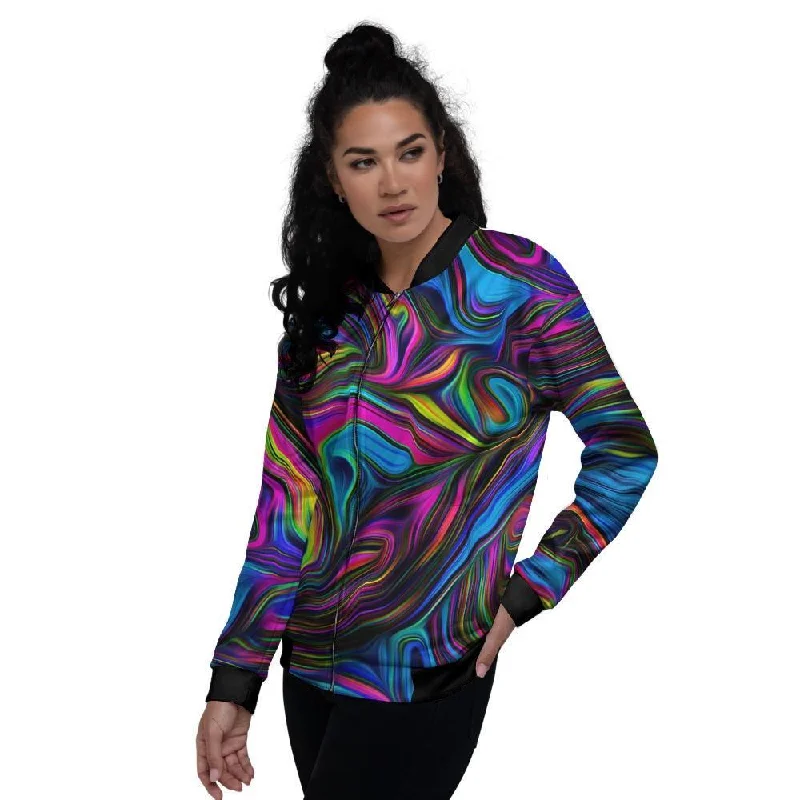 Abstract Psychedelic Women's Bomber Jacket