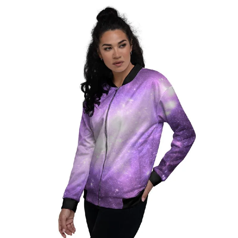 Abstract Purple Galaxy Space Women's Bomber Jacket