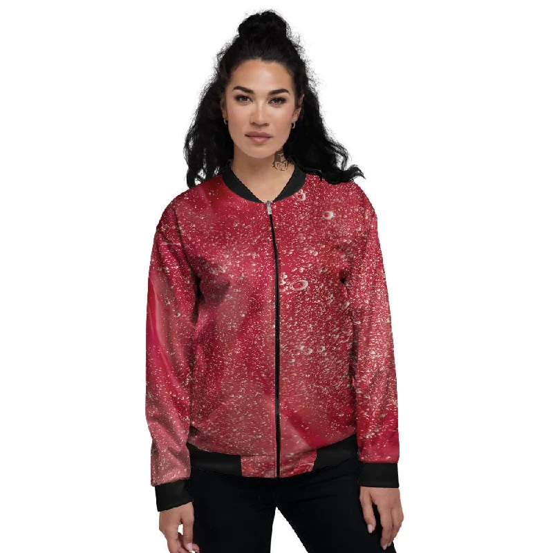 Abstract Red Liquid Women's Bomber Jacket