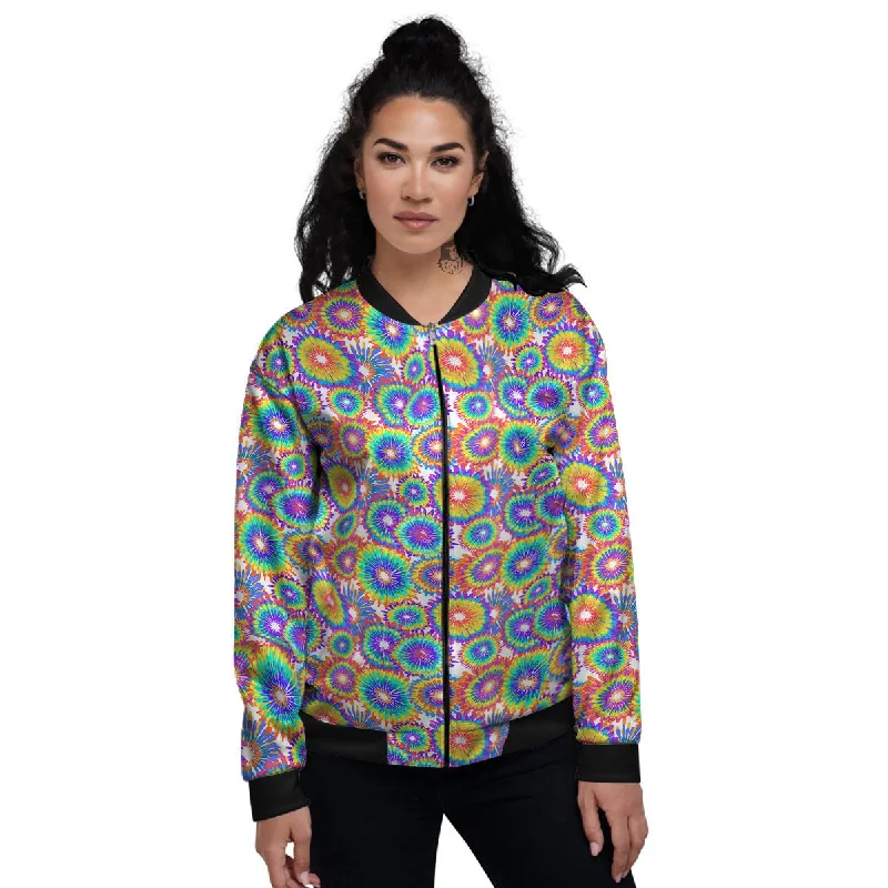 Abstract Sunflower Colorful Print Pattern Women's Bomber Jacket