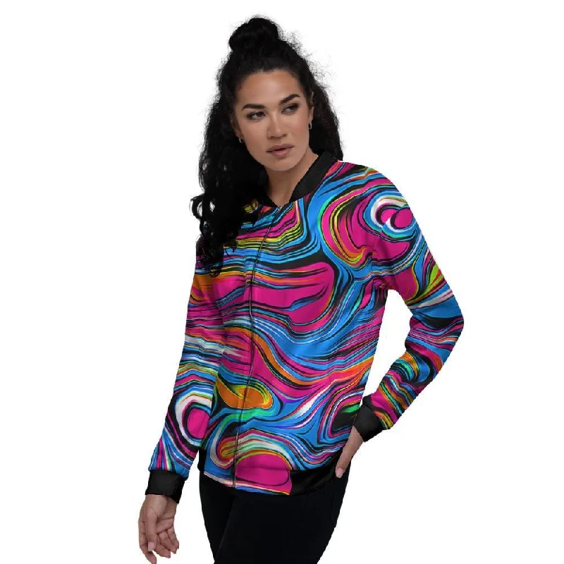 Abstract Trippy Paint Women's Bomber Jacket