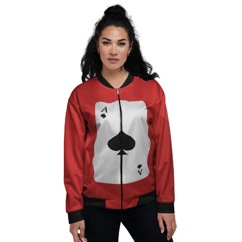 Ace Cards Print Women's Bomber Jacket