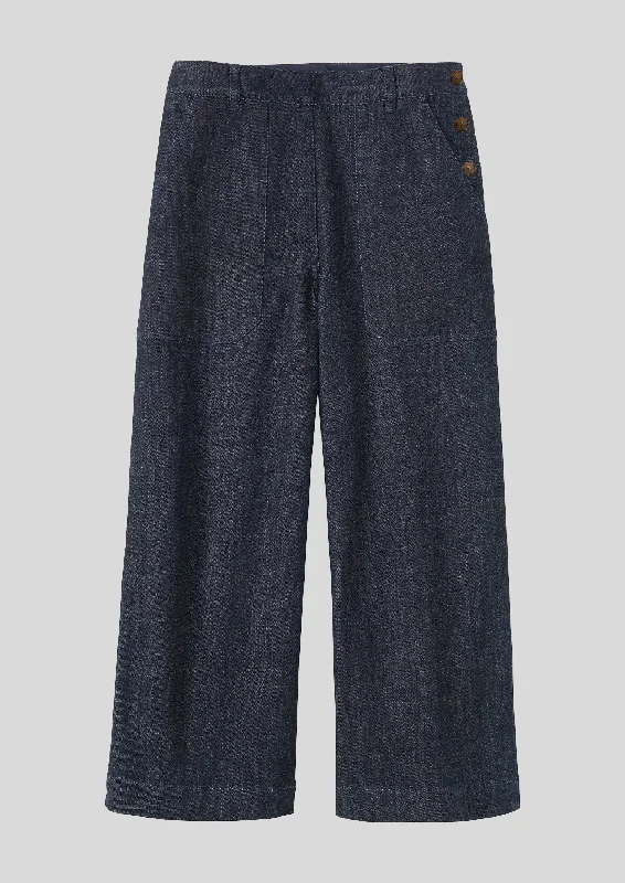 Annie Organic Denim Side Button Jeans | Indigo