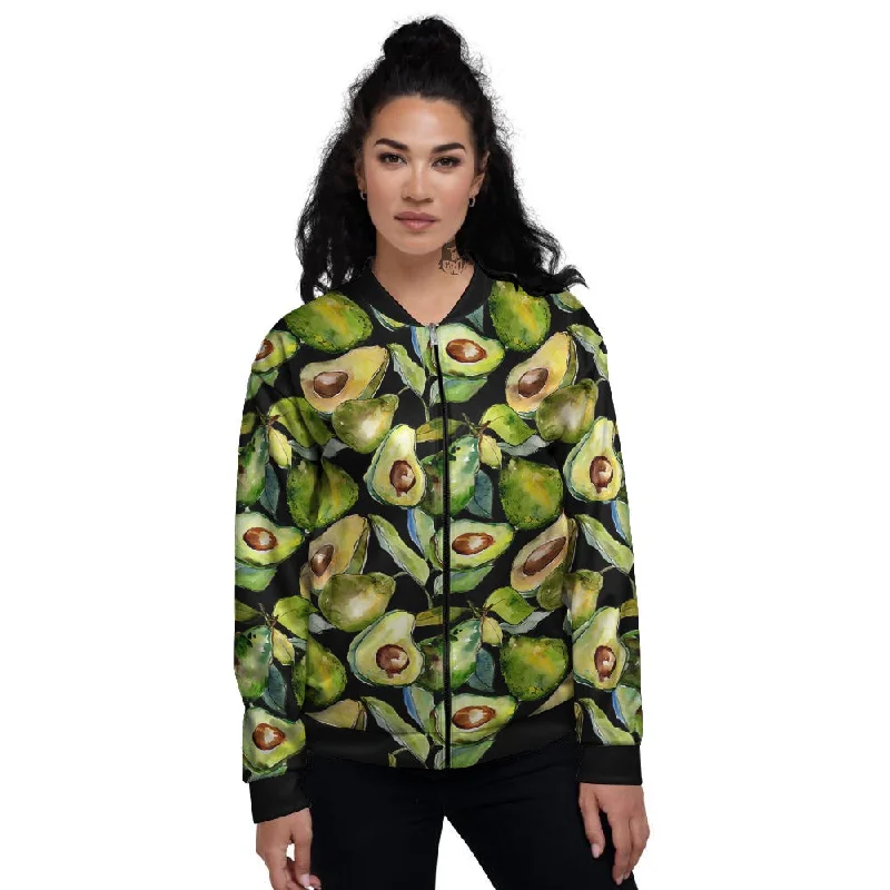 Avocado Watercolor Print Pattern Women's Bomber Jacket