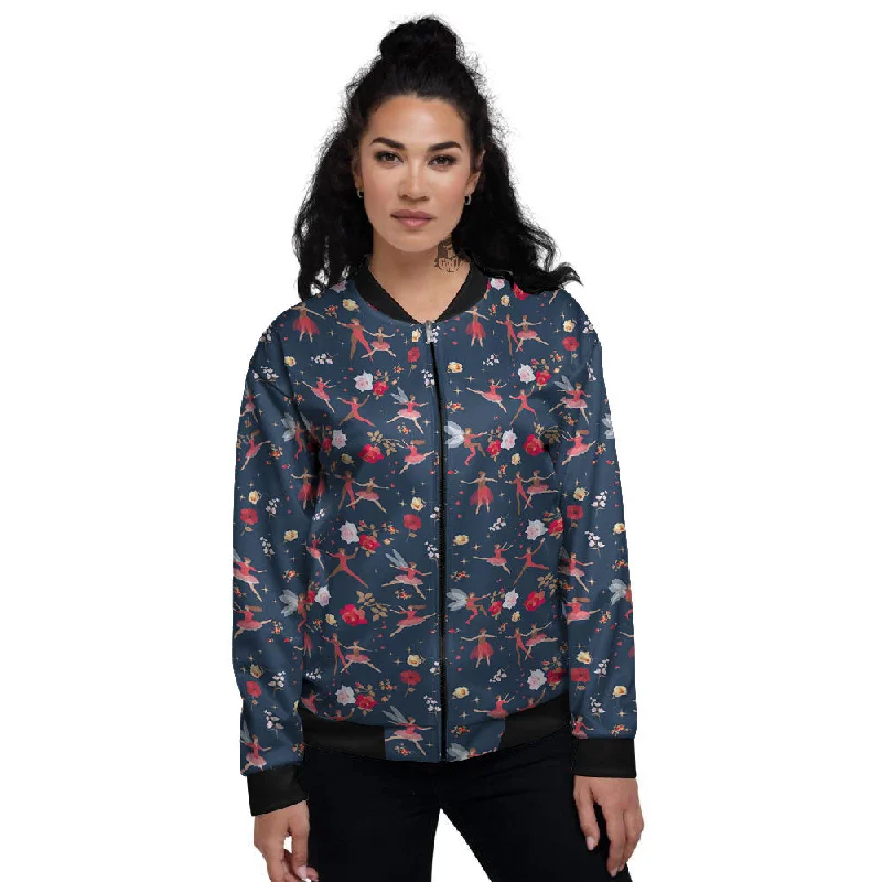 Ballet Floral Print Pattern Women's Bomber Jacket