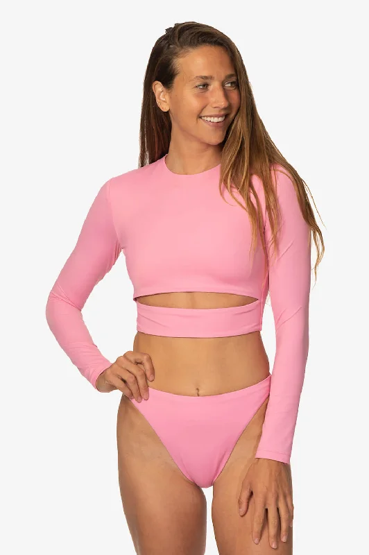 Taranaki Long Sleeved Crop Cut-Out Rashie - Dazzle