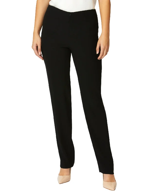 Black Crepe Straight Leg Pant