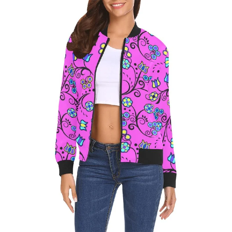 Blue Trio Bubblegum Bomber Jacket for Women