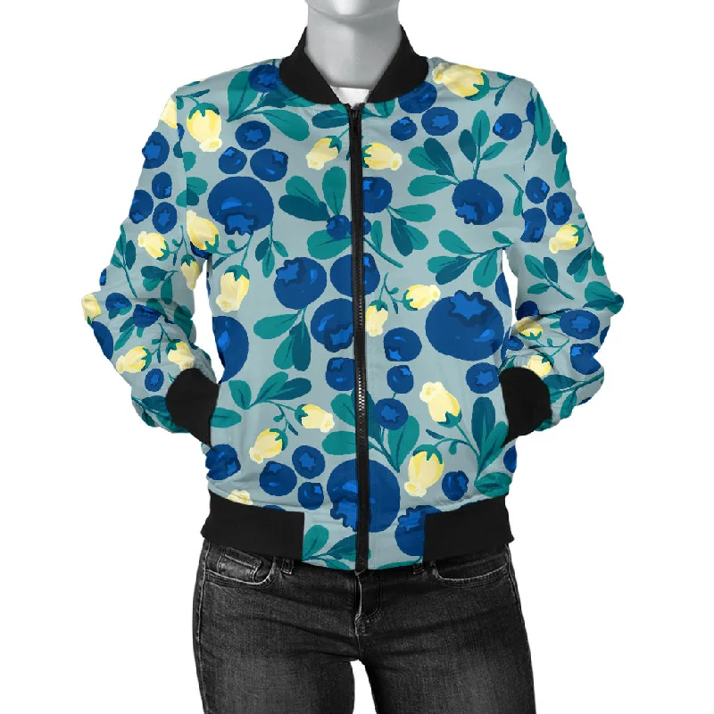 Blueberry Design Pattern Women'S Bomber Jacket