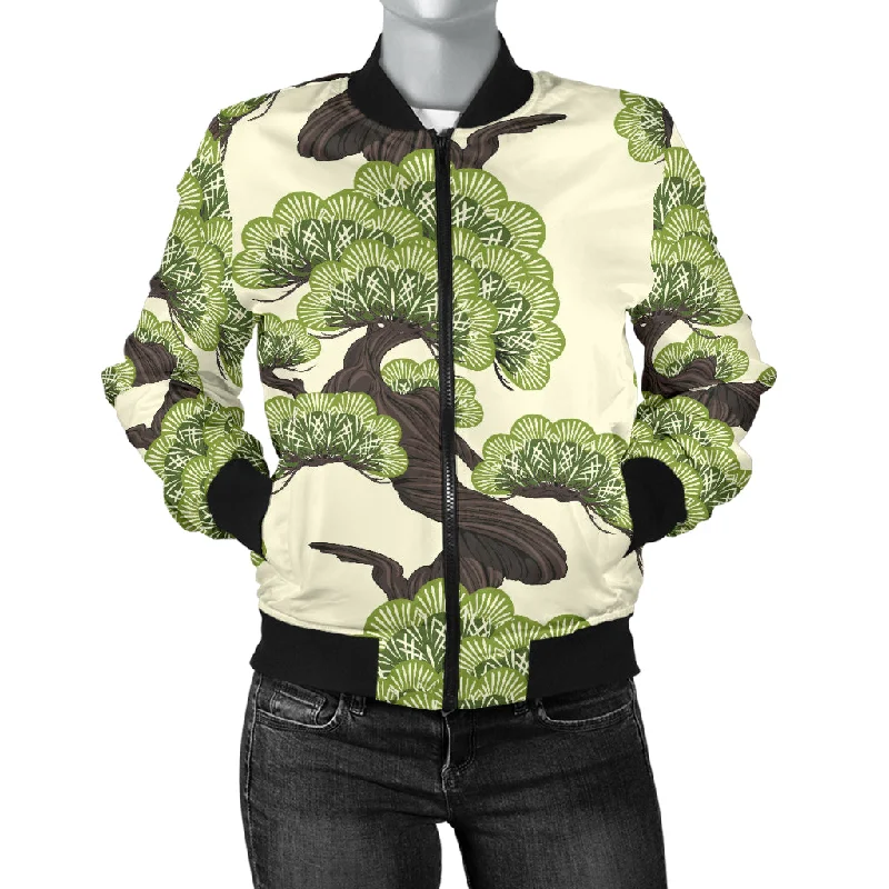 Bonsai Pattern Women'S Bomber Jacket