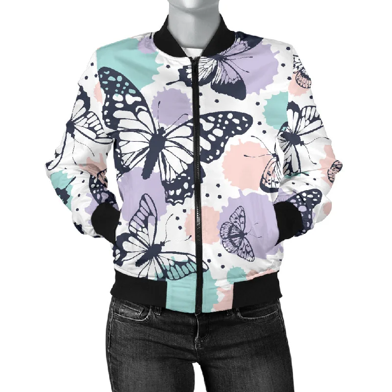 Butterfly Pattern Women'S Bomber Jacket