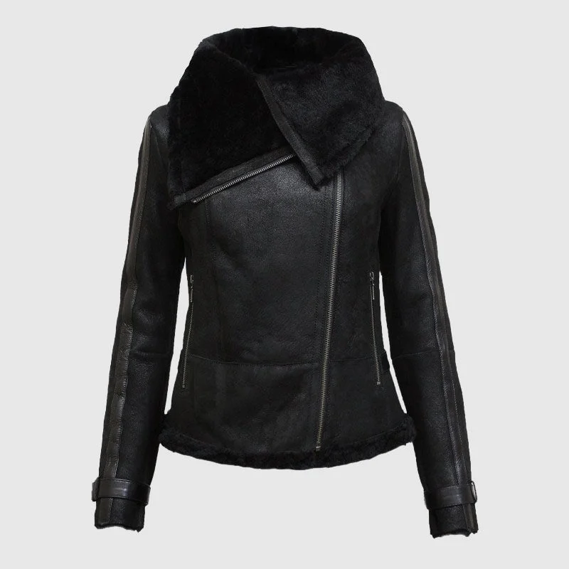 Buy Best Leather Sheepskin Shearling Jacket Womens | B3 WW2 Aviator Flying Jacket