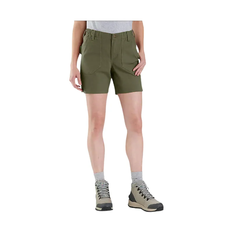 Carhartt Women's Rugged Flex Relaxed Canvas Work Short - Basil  - ONLINE STORE CREDIT/EXCHANGE ONLY