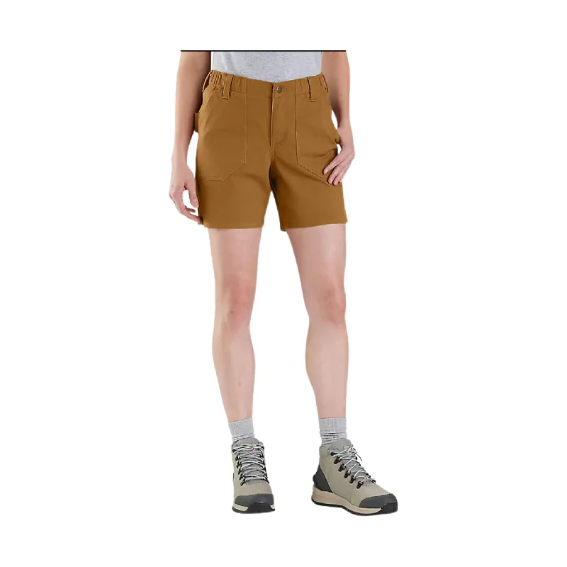 Carhartt Women's Rugged Flex Relaxed Canvas Work Short - Brown