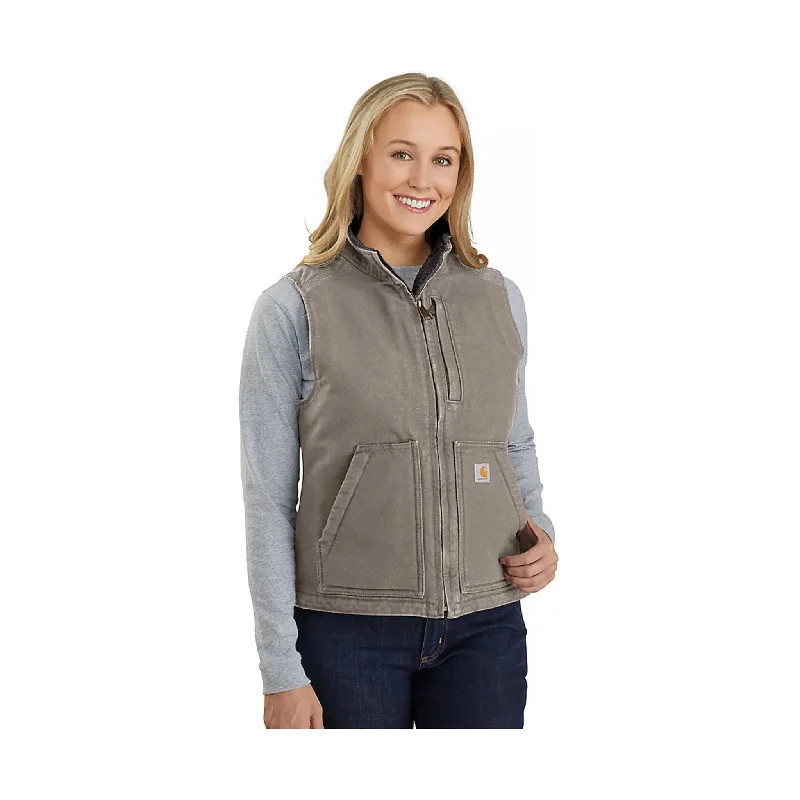 Carhartt Women's Sherpa Lined Vest Relaxed Fit - Taupe Grey