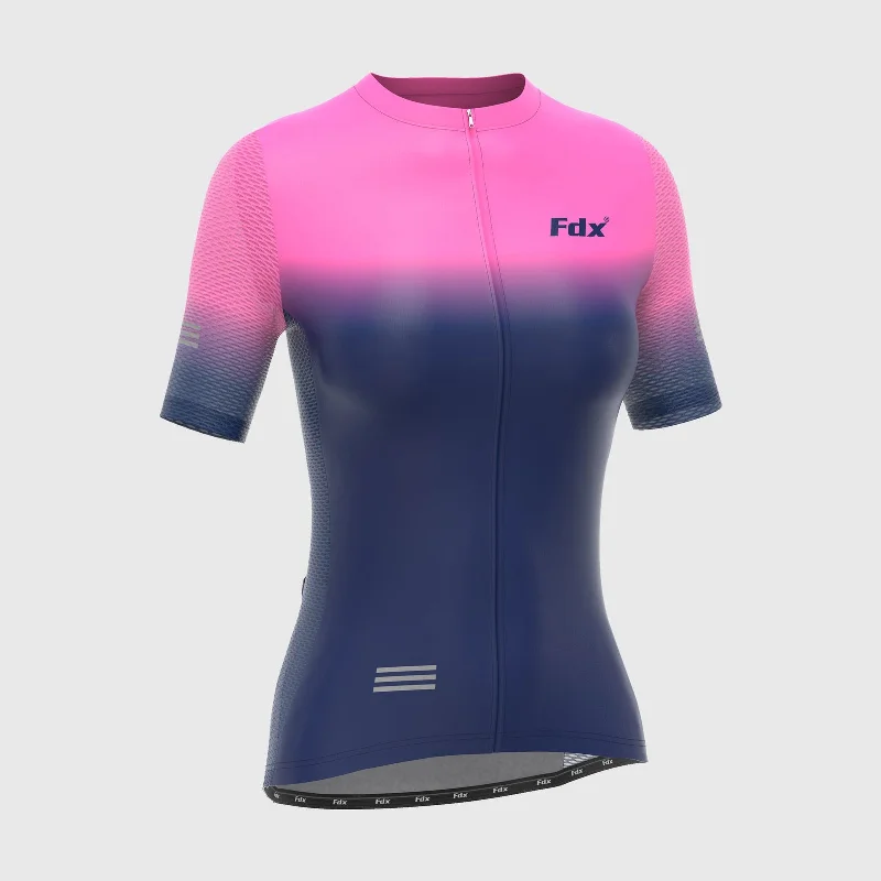 Fdx Duo Pink / Blue Women's & Girl's Short Sleeve Summer Cycling Jersey