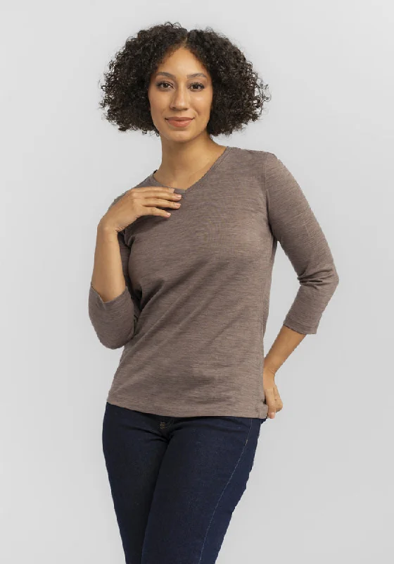 Elena V Neck - Simply Taupe