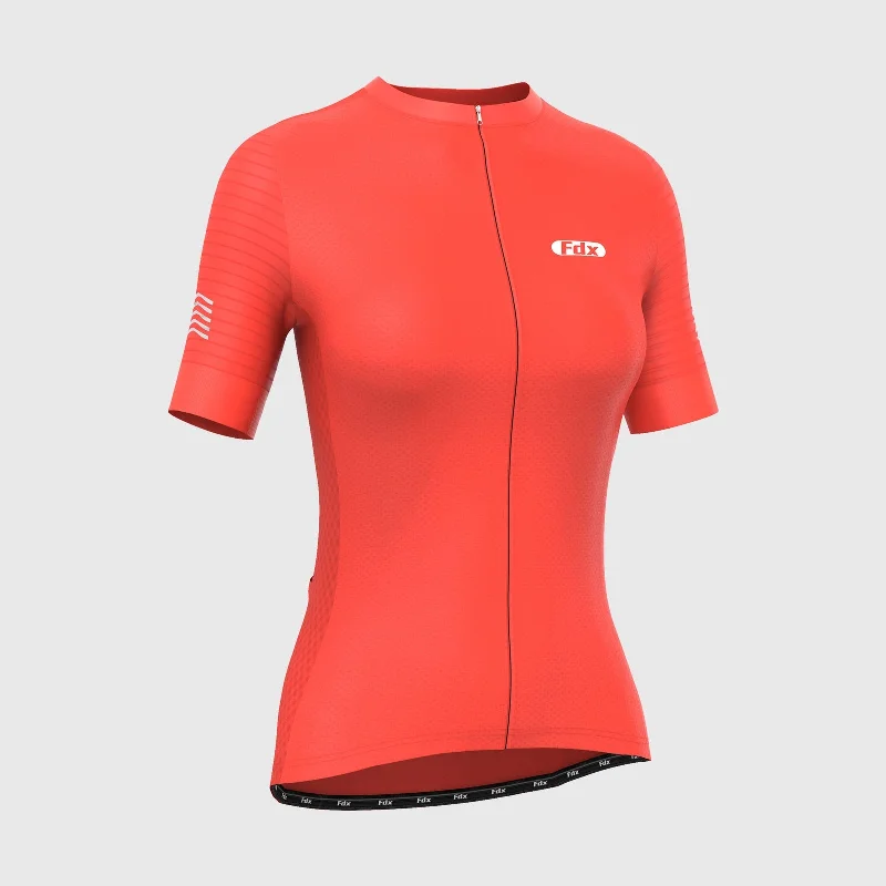 Fdx Essential Orange Women's & Girl's Short Sleeve Summer Cycling Jersey