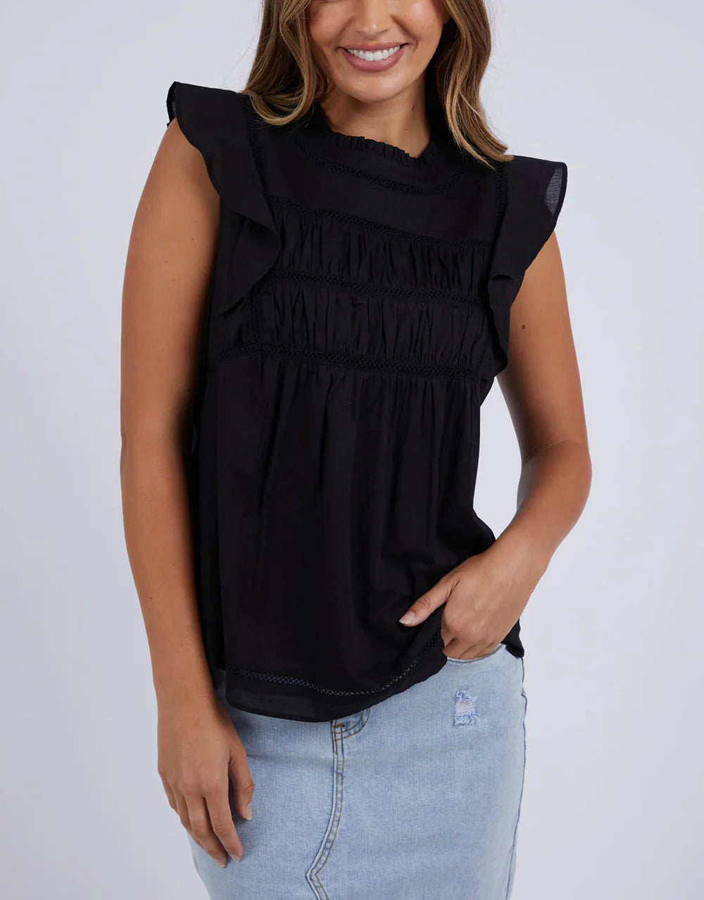 FOXWOOD FREYA TOP - BLACK