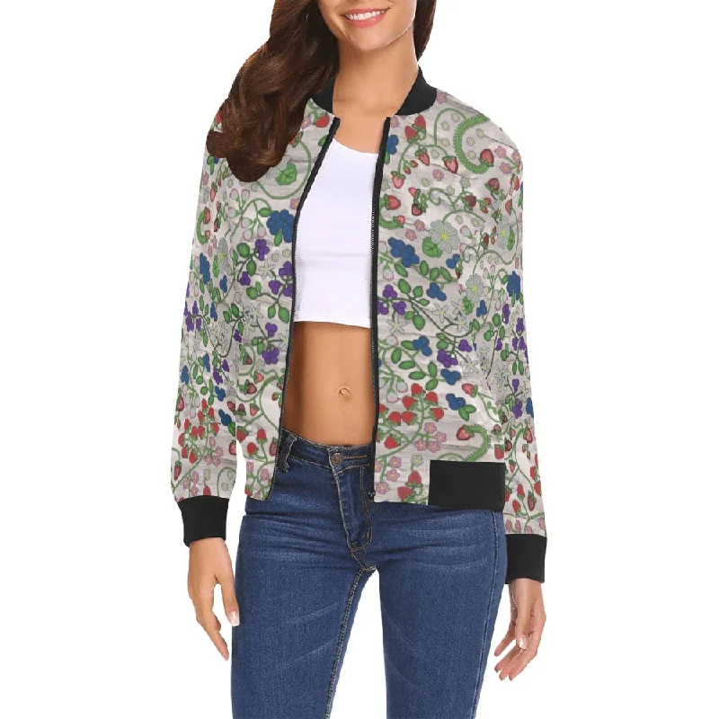 Grandmother Stories Bright Birch All Over Print Bomber Jacket for Women