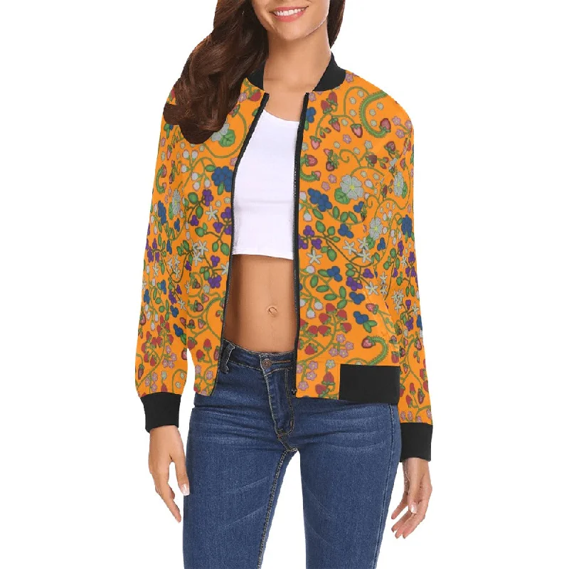 Grandmother Stories Carrot All Over Print Bomber Jacket for Women