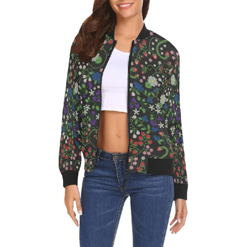 Grandmother Stories Midnight All Over Print Bomber Jacket for Women