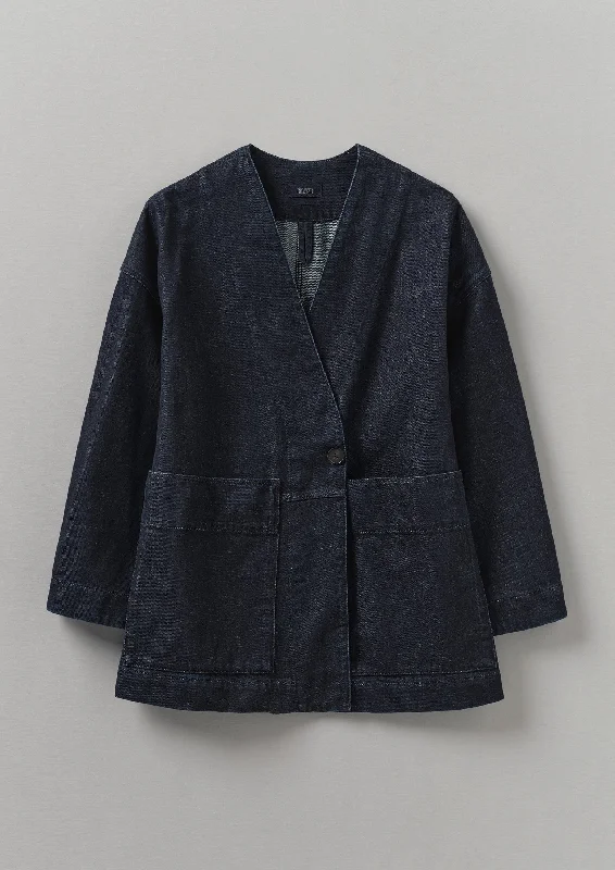 Indigo Denim Wrap Jacket | Indigo