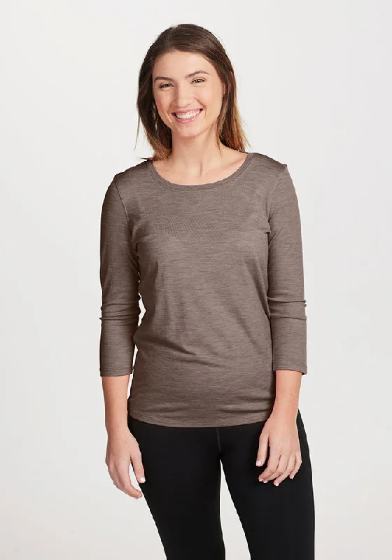 Jenny 3/4 Sleeve Crew Neck - Simply Taupe